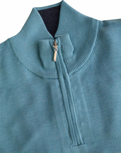 TP053K Turq 1/4 Zip Knit
