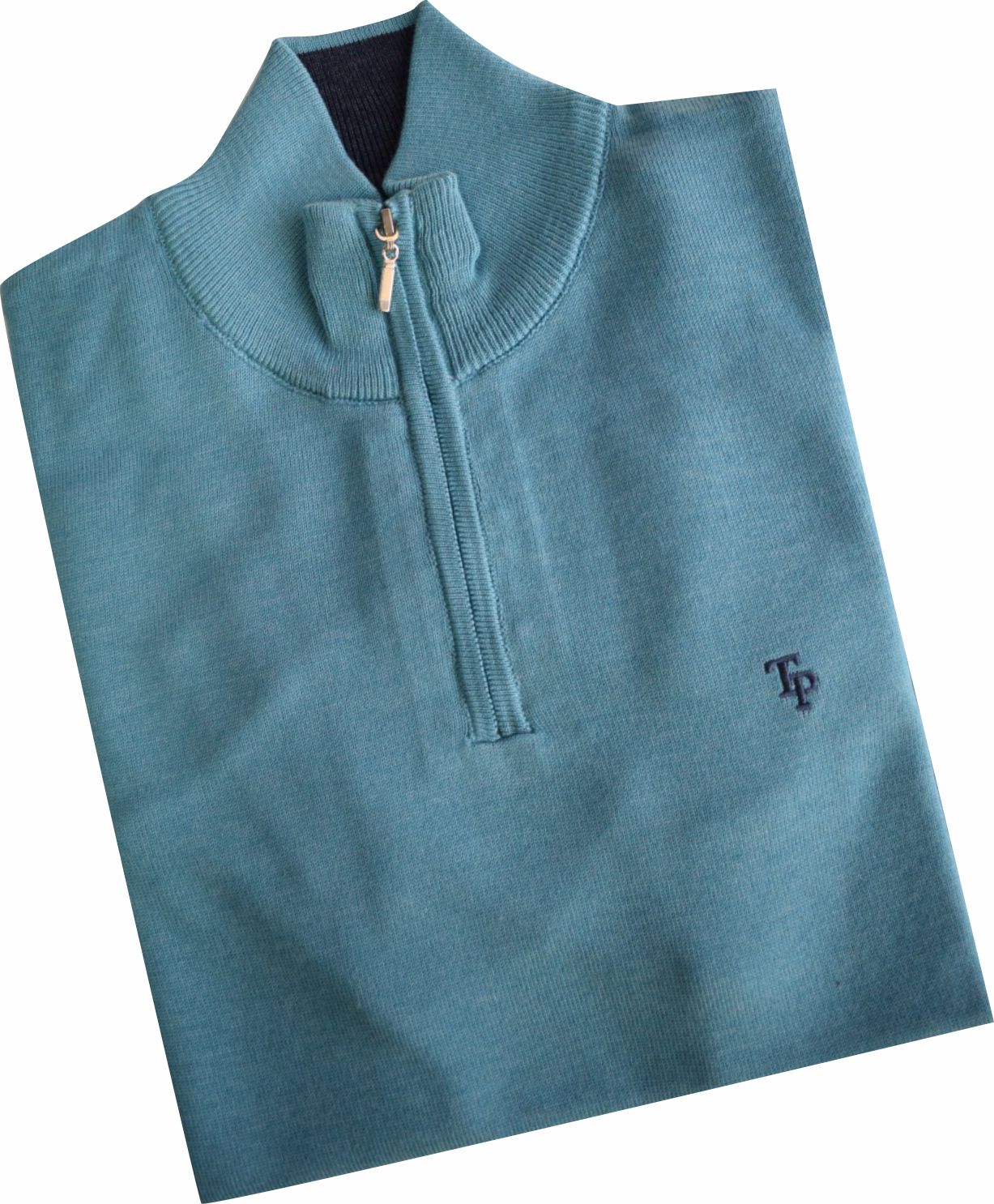 TP053K Turq 1/4 Zip Knit