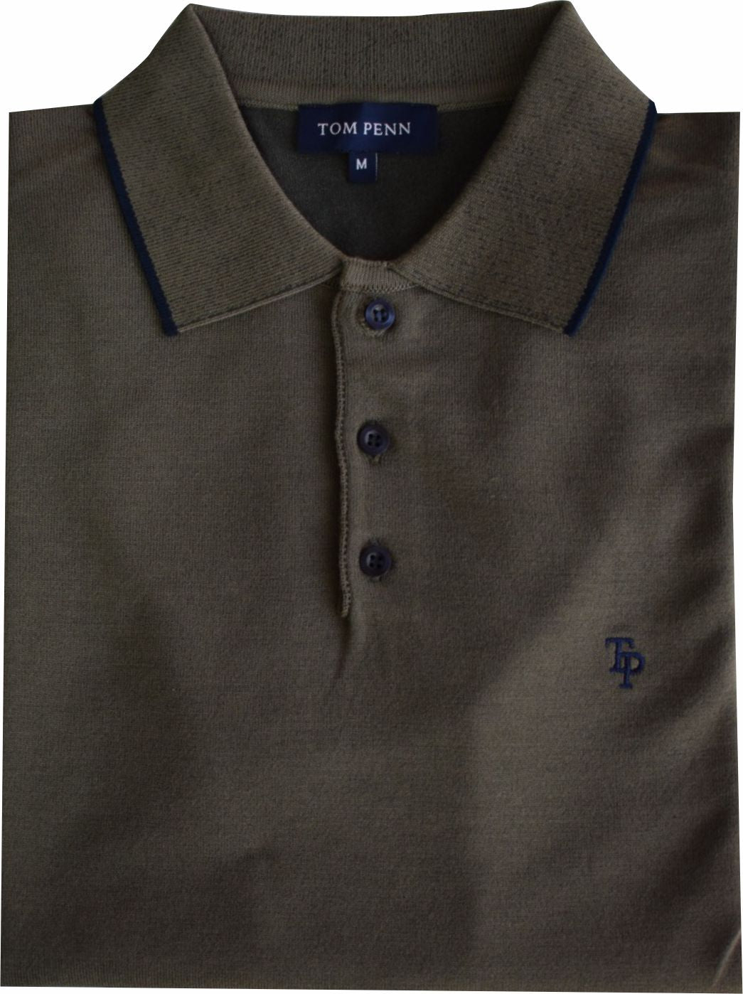 TP062K Tom Penn Khaki Knitted Polo
