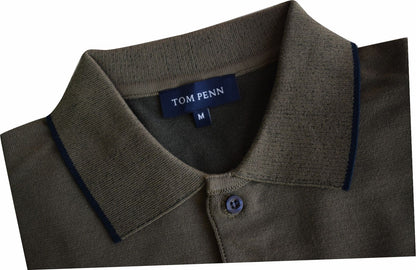 TP062K Tom Penn Khaki Knitted Polo