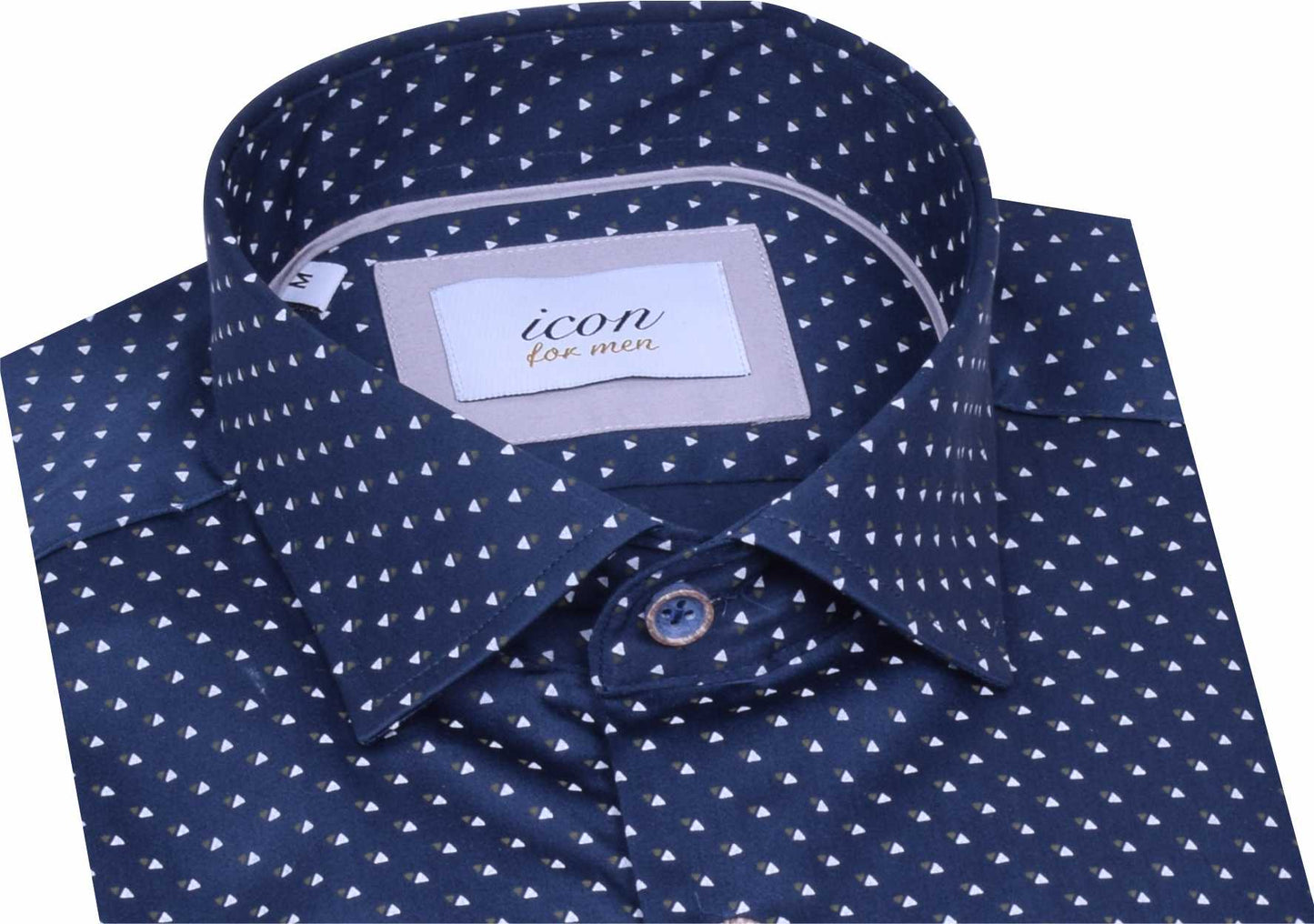 ICN074 Navy  Printed Shirt