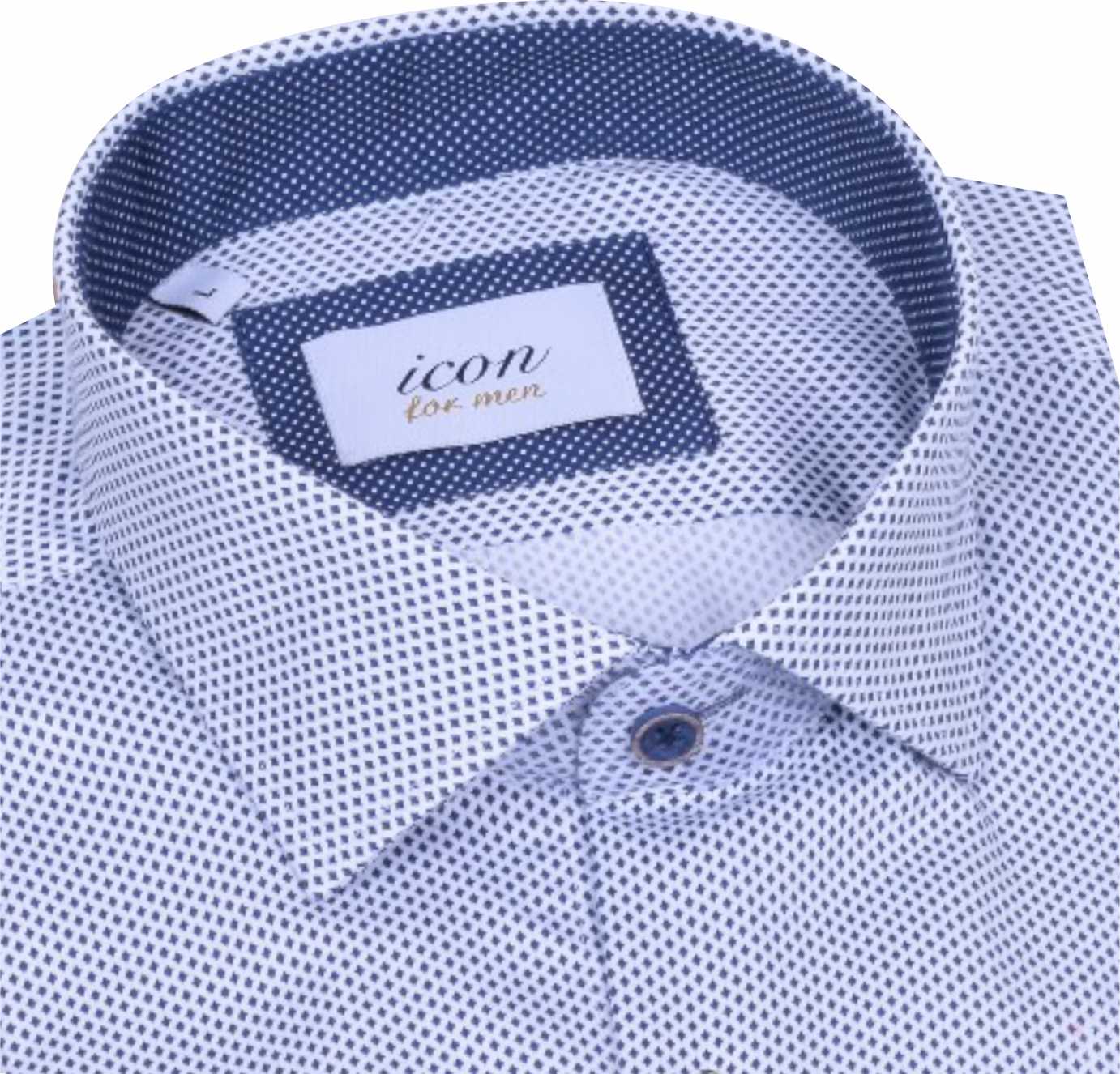 ICN091 Navy Patterned Shirt