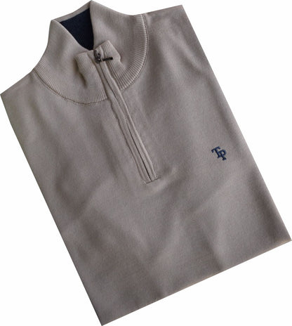 TP053K Sand 1/4 Zip Knit