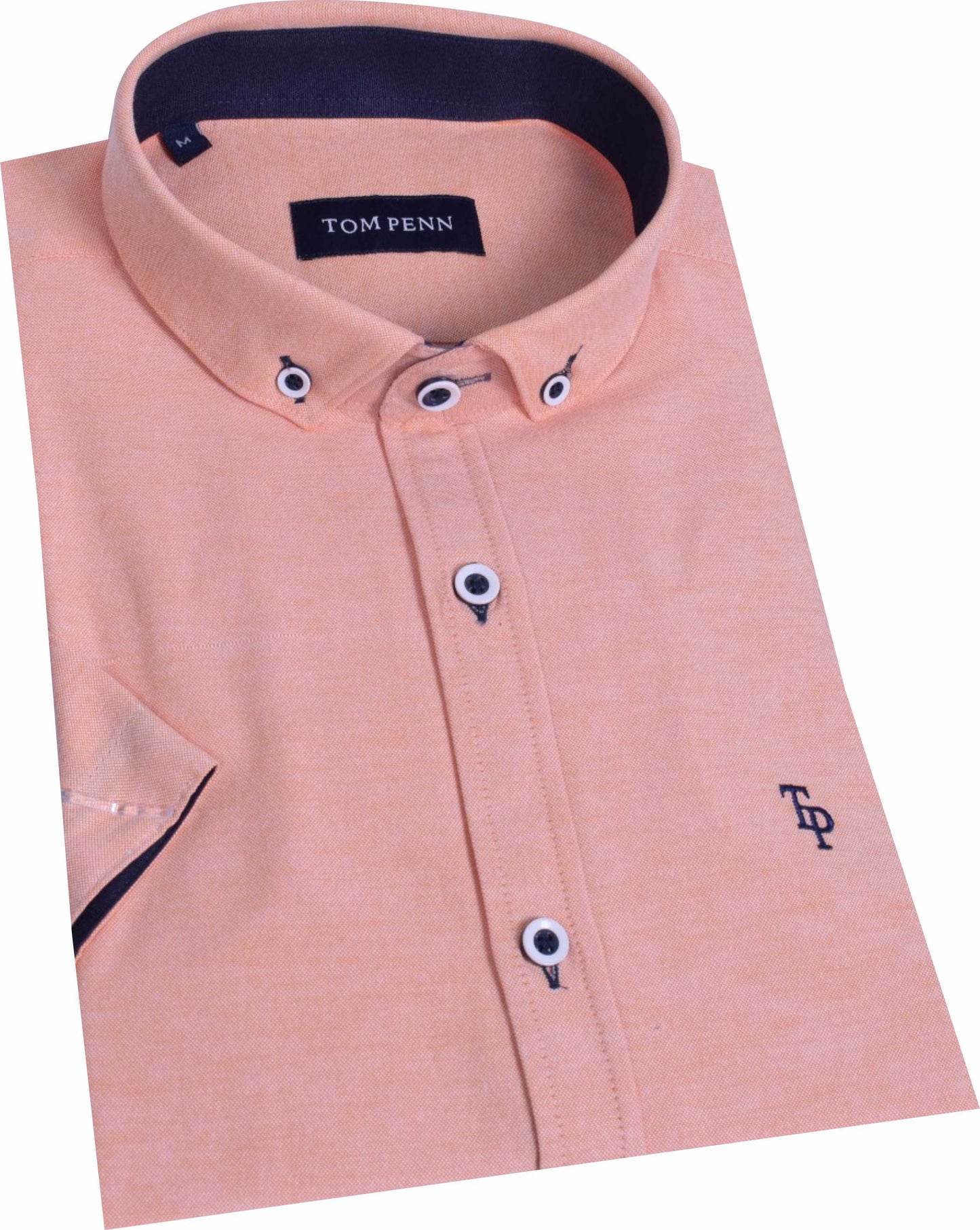 TP828 Peach Tom Penn Short Sleeve Oxford Shirt