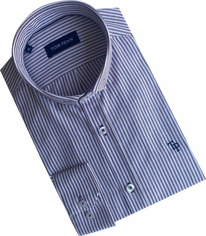 TP936 Burgundy Tom Penn Striped Shirt.