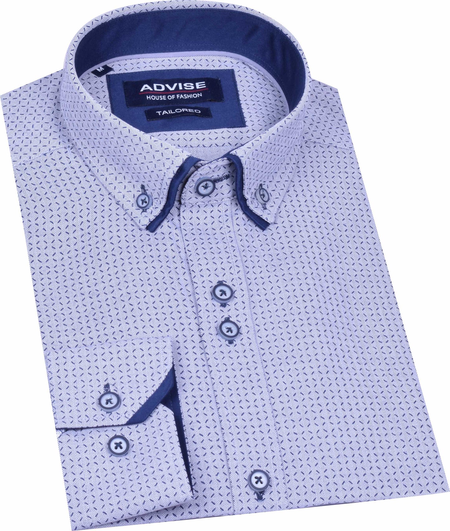 AD899 Advise Tailored Grey Printed Shirt