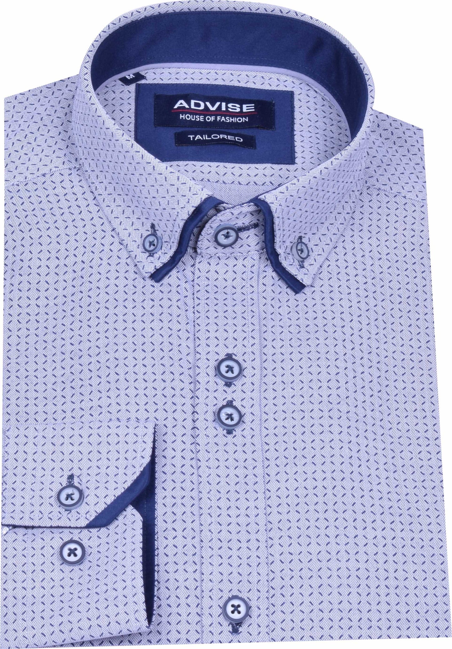 AD899 Advise Tailored Grey Printed Shirt