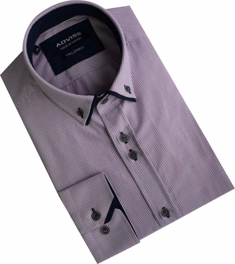 AD906 LILAC Advise striped Shirt