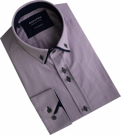 AD906 LILAC Advise striped Shirt