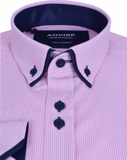 AD907 Advise Pink Striped Tailored Shirt