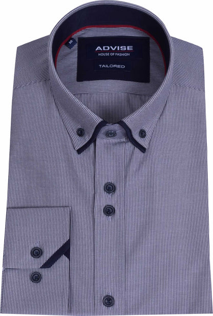 AD909 Grey Advise Hairline Striped Shirt