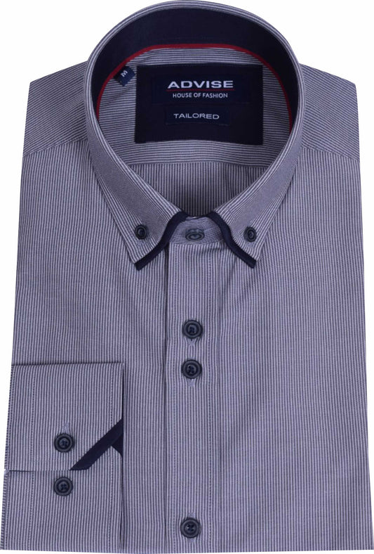 AD909 Grey Advise Hairline Striped Shirt