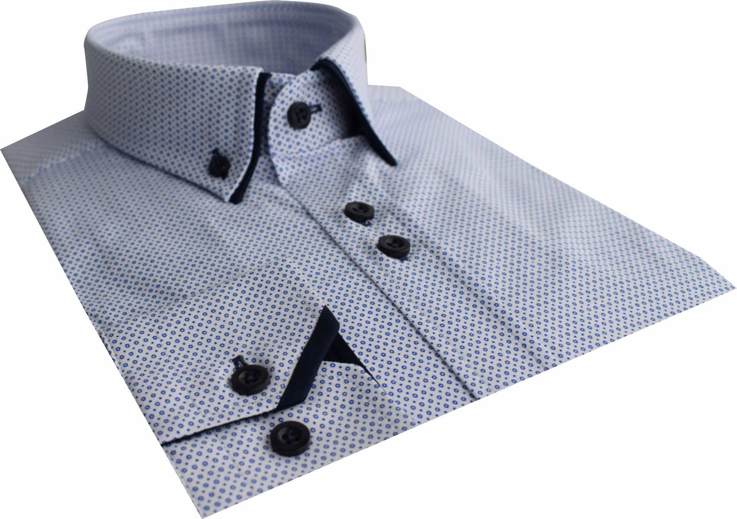 AD922 W/ Blue Advise Tailored Printed Stretch Shirt