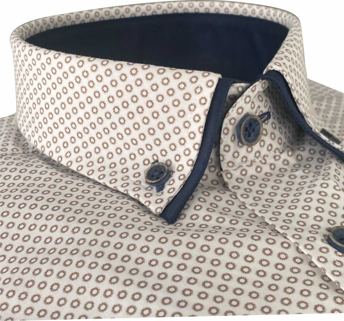 AD939 Tan Double Collar Advise Tailored Shirt