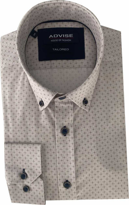 AD940 Tan Button Down Collar Advise Tailored Shirt