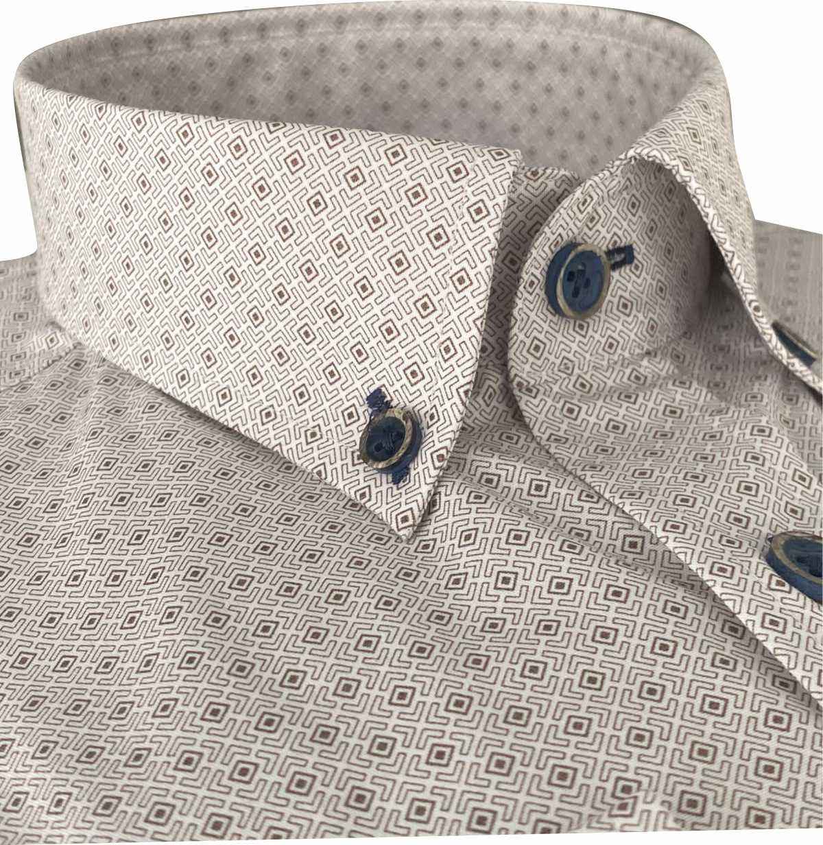 AD940 Tan Button Down Collar Advise Tailored Shirt