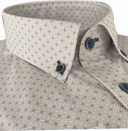 AD940 Tan Button Down Collar Advise Tailored Shirt