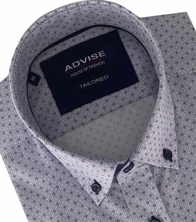 AD941 Navy Button Down Collar Advise Tailored Shirt