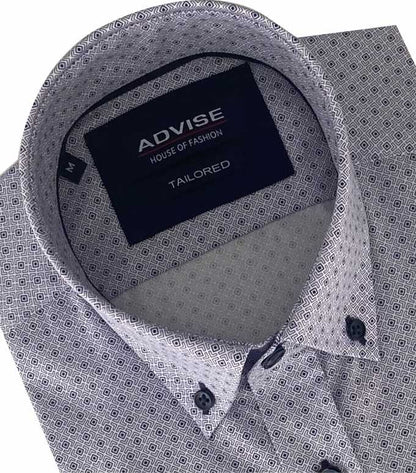 AD941 Navy Button Down Collar Advise Tailored Shirt