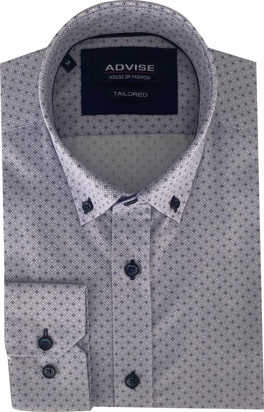 AD941 Navy Button Down Collar Advise Tailored Shirt