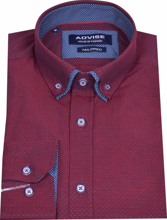 AD808 Burgundy Advise Tailored Shirt