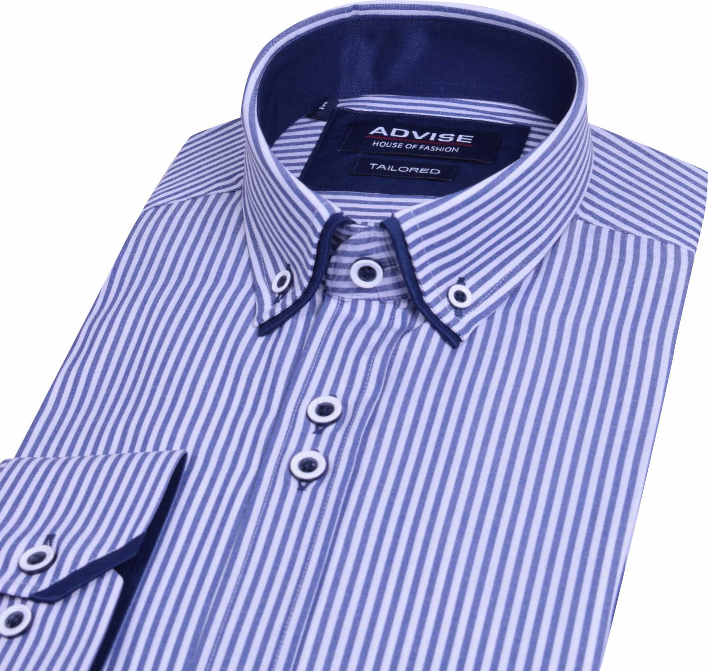 AD905 Navy Advise Striped Tailored Shirt
