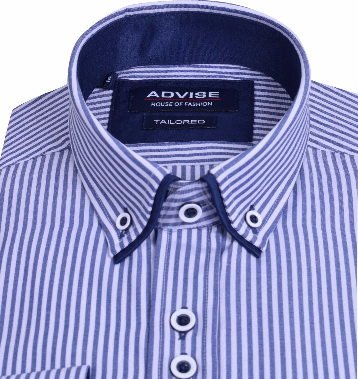 AD905 Navy Advise Striped Tailored Shirt