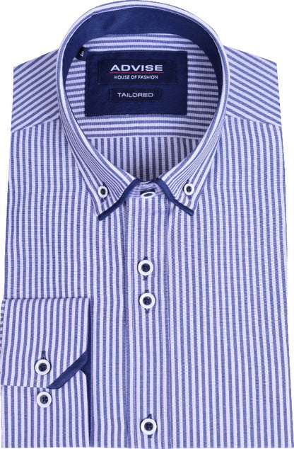 AD905 Navy Advise Striped Tailored Shirt