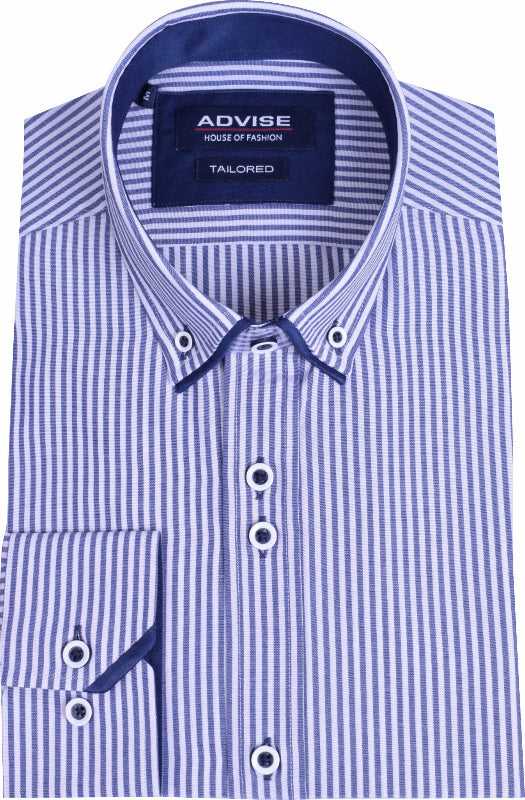 AD905 Navy Advise Striped Tailored Shirt