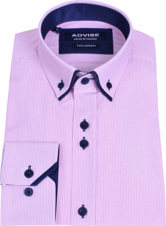 AD907 Advise Pink Striped Tailored Shirt