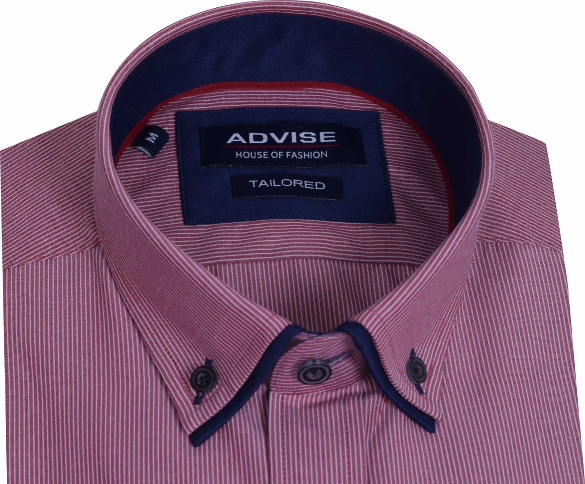 AD909 Red Advise Hairline Striped Shirt