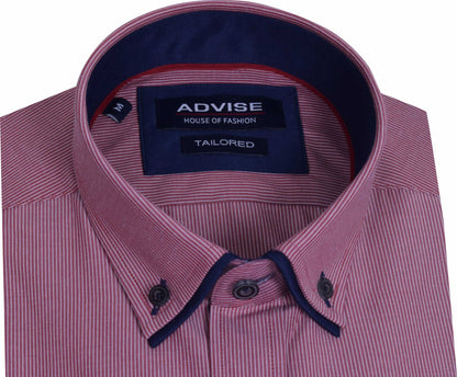 AD909 Red Advise Hairline Striped Shirt