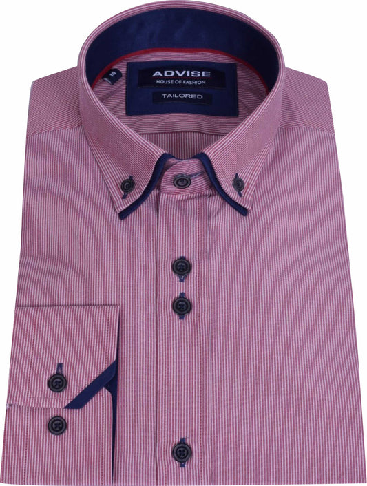 AD909 Red Advise Hairline Striped Shirt