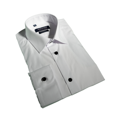 Advise White Formal Shirt with Black Buttons