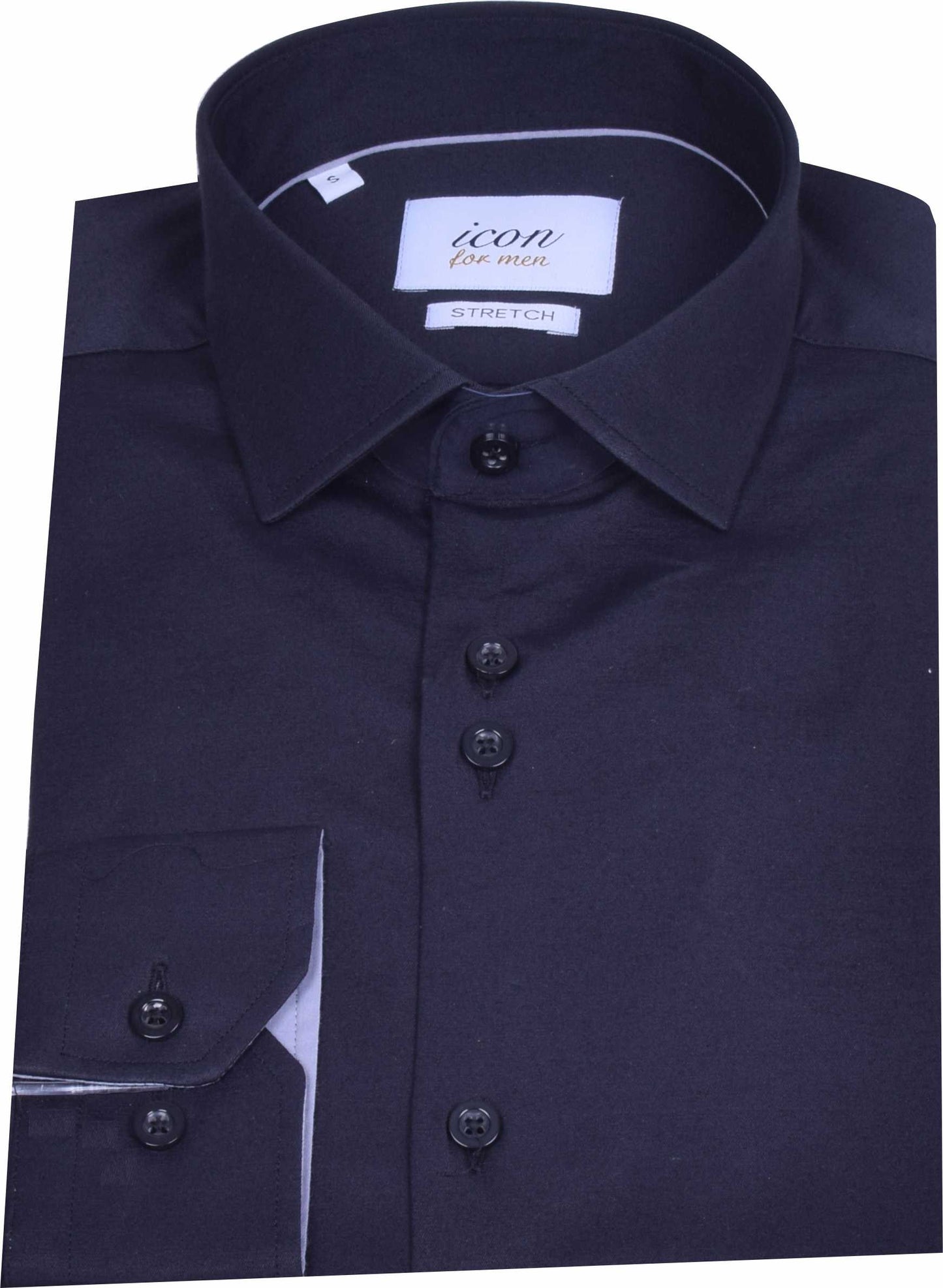 ICN046 Black Plain Shirt