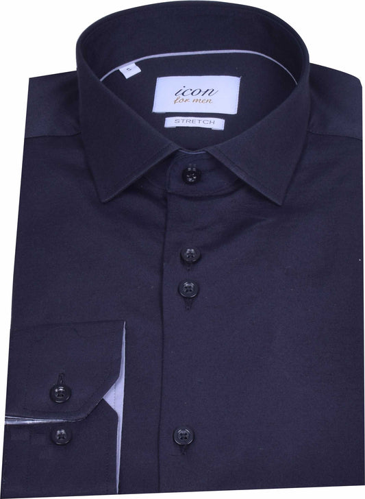 ICN046 Black Plain Shirt