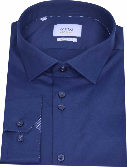 ICN046 Navy Plain Shirt