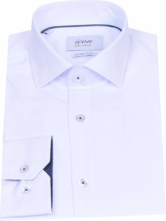 ICN046 White Plain Shirt