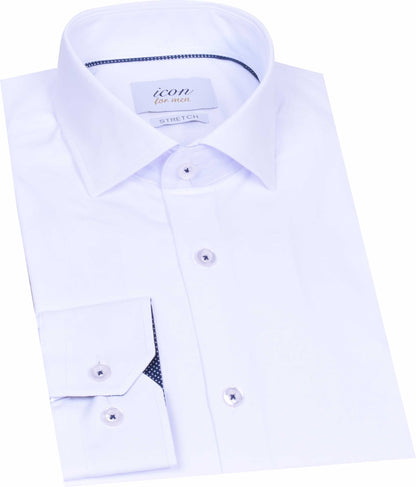 ICN046 White Plain Shirt