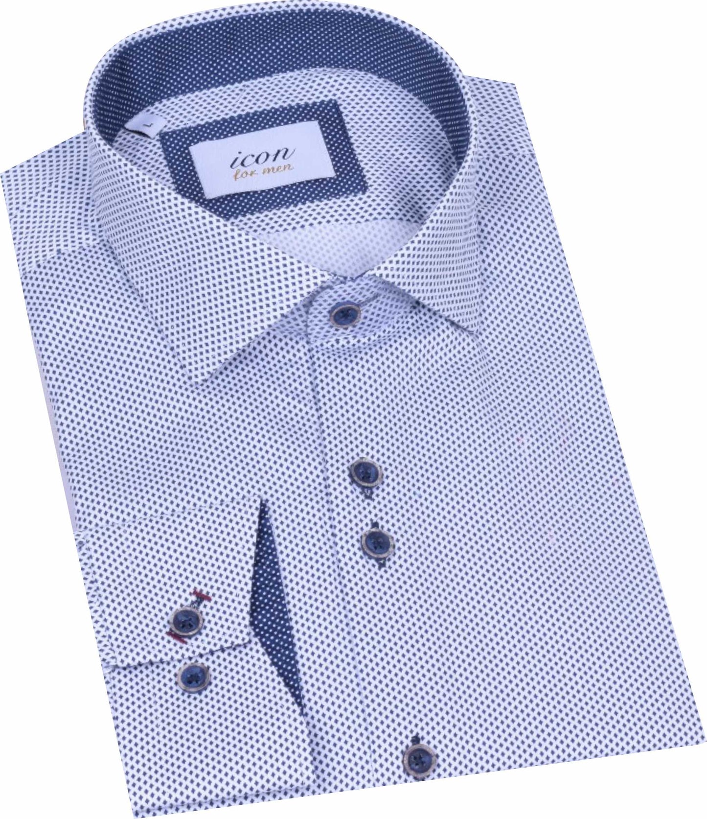 ICN091 Navy Patterned Shirt