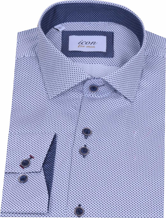ICN091 Navy Patterned Shirt
