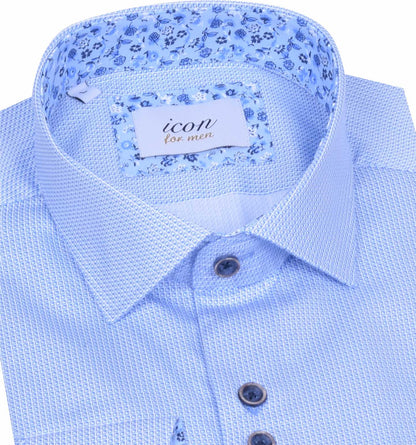ICN095 Blue Patterned Shirt