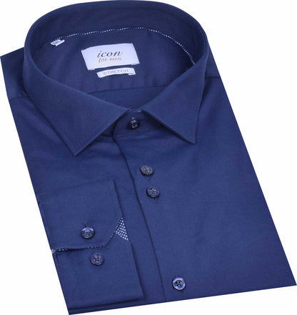 ICN046 Navy Plain Shirt