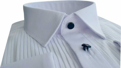 MS007 Formal Fit Tux Pleated front White Shirt