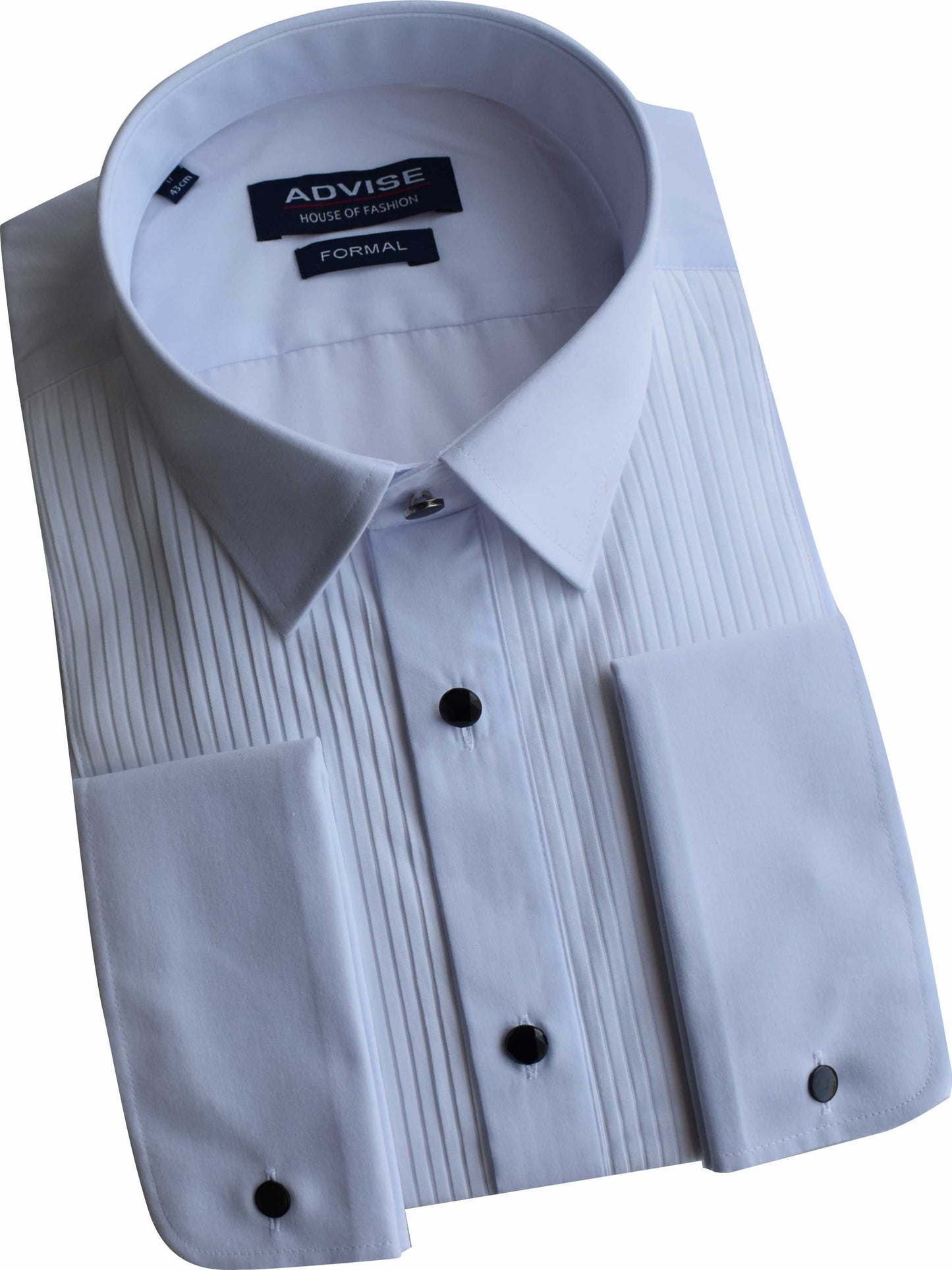 MS007 Formal Fit Tux Pleated front White Shirt