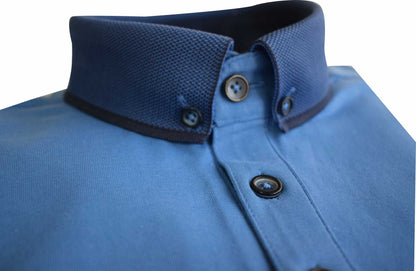 POLO315 Advise Blue Knitted Collar Polo