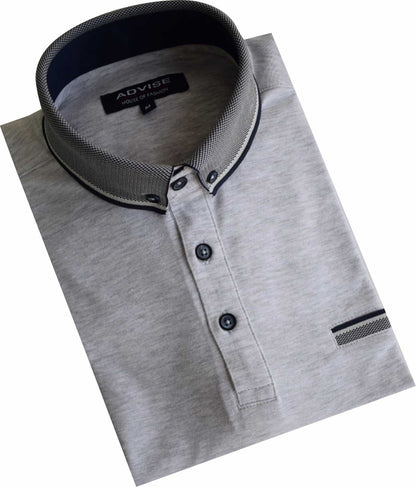 POLO316 Advise Grey Knitted Collar Polo