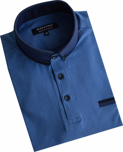 POLO315 Advise Blue Knitted Collar Polo