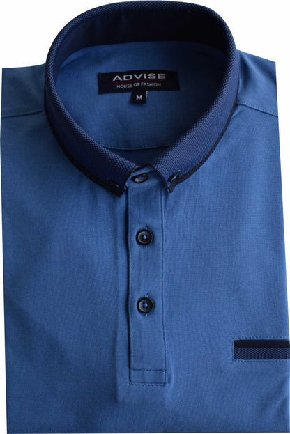 POLO315 Advise Blue Knitted Collar Polo
