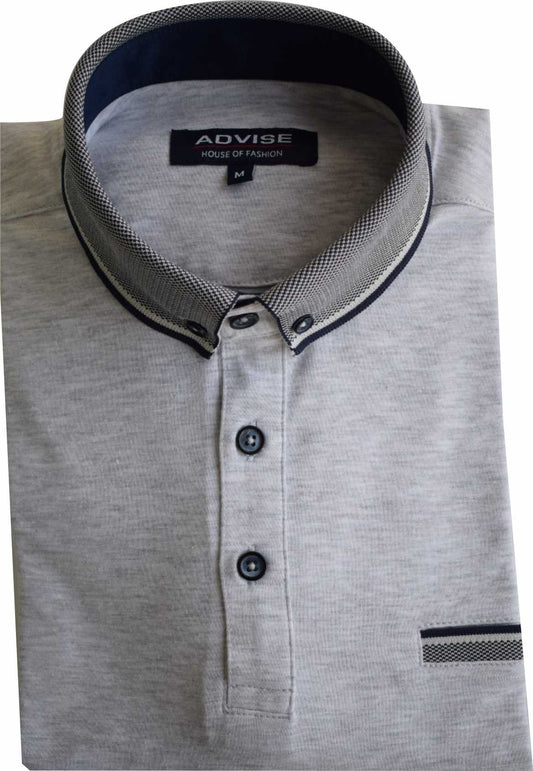 POLO316 Advise Grey Knitted Collar Polo